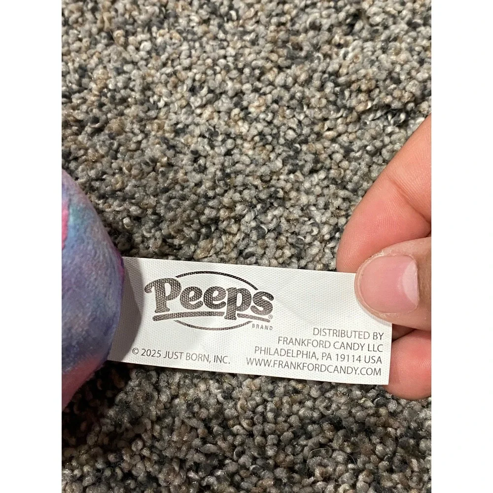 Peeps Plush Bunny Unisex Small Pink Excellent Galaxy Tie Dye Ruffle Detail